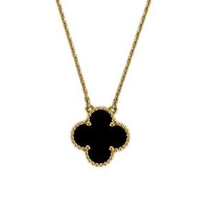 Van Cleef & Arpels Vintage Alhambra Pendant ARA45800 Yellow gold onyx Necklace